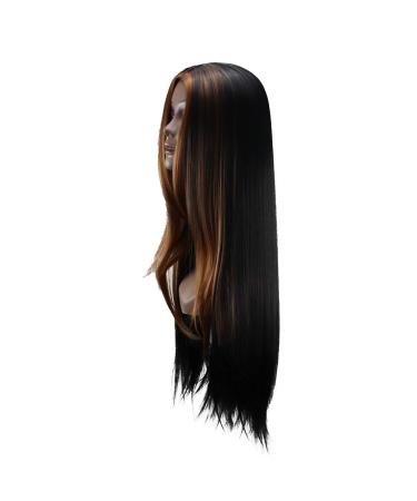 Long Black Brown Curly Synthetic Wig for Women - 70s 80s Cosplay & Brazilian Wavy Styles | International Shipping - Buy Online on GoSupps.com