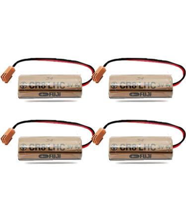 (Pack of 4) Fuji FDK CR8.LHC 17450 3V 2600mAh Battery forFuji Battery Memory Backup Power Source Water Meters Battery with Brown Plug