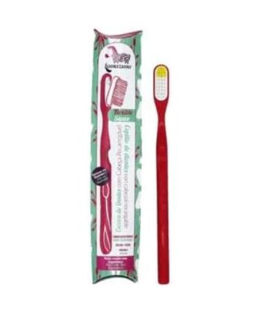 Lamazuna - Reusable bioplastic toothbrush of medium hardness - Red