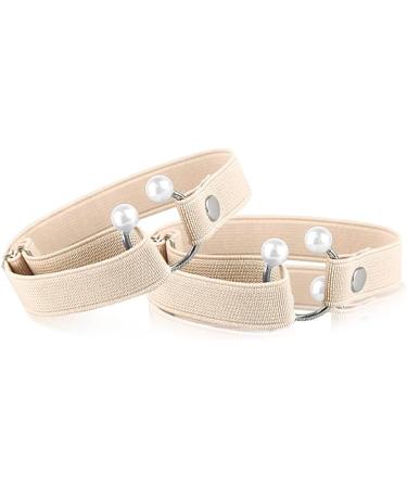 Buy 2 Pairs Detachable Elastic Shoe Strap | Anti-Slip High Heel Belt with Pearl Accents Perfect for Loose Shoes - Buy Online on GoSupps.com
