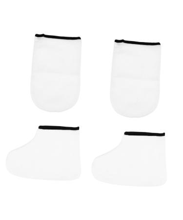 Vaguelly Moufles Exfoliants et Couvre-pieds Hydratants pour Bain de Paraffine 2 Paires Taille Unique Soin Chauffant Spa pour P dicure et Peau S che R utilisables et Lavables