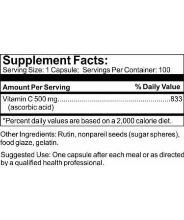 Vitamin C Time Released with Rutin 500 mg Capsules (100) by Time Laboratories - Buy Online on GoSupps.com