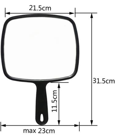 BinaryABC Black Hand Mirror  Handheld Mirror with Handle  Salon Barbers Hairdressers Mirror - Buy Online on GoSupps.com