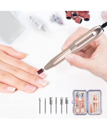 Efile Nail Drill Kit for Acrylic Nails - Electric Nail File with Clippers & File (DR-Gold) - Buy Online on GoSupps.com
