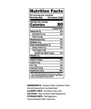 Terrasoul Superfoods Organic Raw Cashews 6lb - Mylk Grade | Premium Quality - Buy Online on GoSupps.com