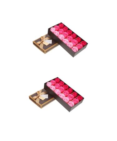 POPETPOP 2 Boxes Rose Soap Bath Soap Rose Scented Bath Soap Rose Scented Soap Rose Plant Essential Oil Soap Enchanted Rose Preserved Rose Faux Roses Birthday Present Charming