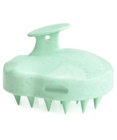 FREATECCH CHAUT Massage brush shampoo brush for hair wash head massage and hair growth silicone ridge care hair root and remove dandruff improved wheat straw handle mint green