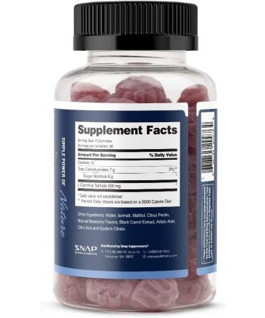 Sugar Free L Carnitine 500mg Gummy - Natural Pre Workout Supplement for Energy, Recovery & Metabolism - Blueberry Flavor (60 Gummies) - Buy Online on GoSupps.com