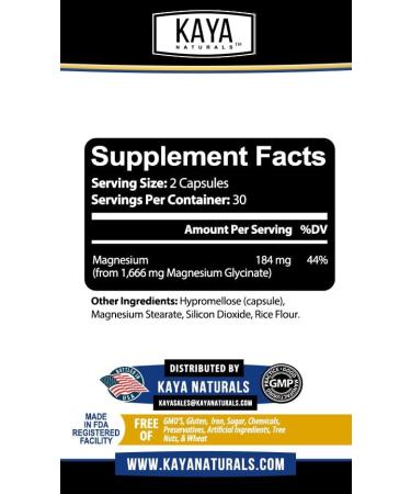 Magnesium Glycinate 184mg Capsules - Chelated for Maximum Absorption - Non-GMO, Gluten-Free - Supports Muscle, Joint, and Heart Health - 60 Veggie Caps - Buy Online on GoSupps.com