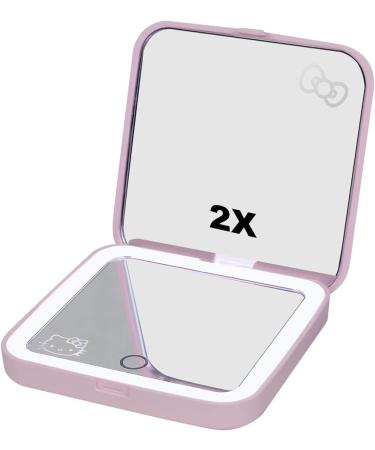 Hello Kitty Supercute Compact Mirror with Touch Sensor Switch - Lighted Makeup Mirror with LED Lights and 2X Magnifying Mirror Top (Pink) - Buy Online on GoSupps.com