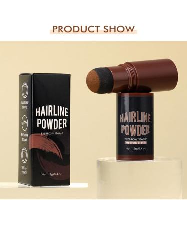 Hair Powder Hairline Powder Hair Root Touch Up Quickly Cover Hairline Eyebrows & Beard Line Thin Hair Root Dye Touch Up Windproof & Sweatproof Hairline Powder for Women & Men (Dark Brown) - Buy Online on GoSupps.com