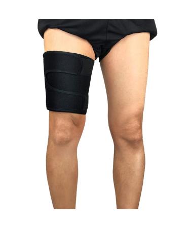 Keenso Thigh Brace Support - Adjustable Compression Sleeve for Men & Women | Best Thigh Support (Black) - International Shipping - Buy Online on GoSupps.com