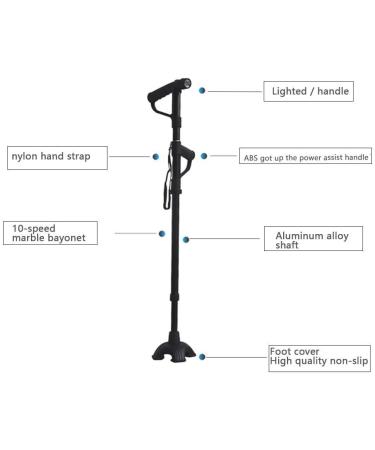 Height Adjustable Get up Cane with ABS Assist Handle Aluminum Alloy Portable Foldable Crutches Non Slip Collapsible Walking Stick Cane Trekking Pole for Man Women Crutches Hello Independence - Buy Online on GoSupps.com