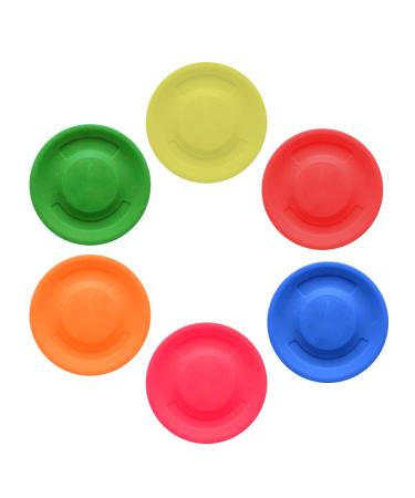 Juhonnz Mini Frisbee 6 Pack Mini People Flow Silicone Sympeos Flug Play Games Flies over 60 meters for adult children or dogs Frisbeesport 6 colors
