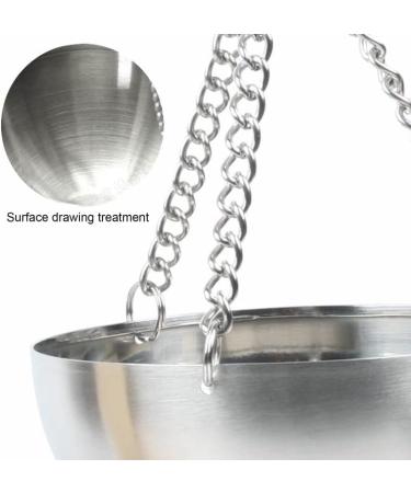 Sauna Aroma Bowl Stainless Steel Aromatherapy Oil Cup Hanging Essential Oil Herbal Bowl with Bowl Holder for SPA Home Meditation (120mm) - Buy Online on GoSupps.com