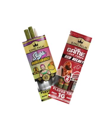 King Palm | 4 Honey Orange & Red Velvet Mini Rolls | Leaf Flavoured Pre Rolls | Twin Pack | LIMITED EDITION |