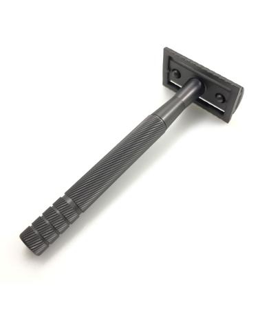 CSB Double Edge Safety Razor for Men and Women with Exquisite Handle | Brass Handle | Zinc Alloy Razor Head | Eco Friendly and Zero Waste Reusable | Metal Long Handle with 20 Blades (Matte Black)