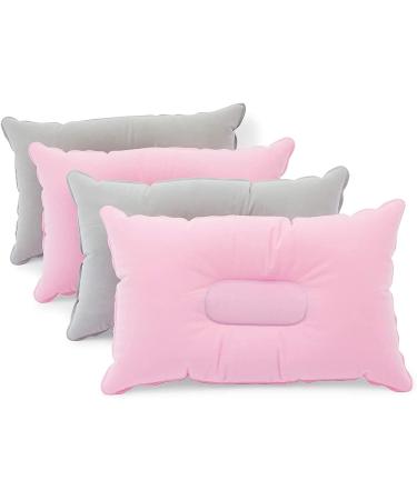 Inflatable Travel Pillows for Camping and Traveling - Pink/Grey 4 Pack - Buy Online on GoSupps.com