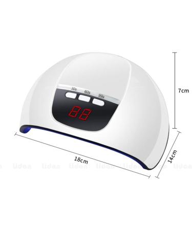 SoulQ UV LED Nail Lamp USB Power 45W Intelligent Induction Nail Dryer LCD Display Nail Lamp with 3 Timer Setting Professional Nail Art Tools for Gel Polish (White) - Buy Online on GoSupps.com