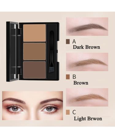 Eyebrow Powder 3-color Eyebrow Palette Eyebrow Powder Kit with Mirror Long Lasting and Waterproof 12 Reusable Eyebrow Template with Strap 2 Eyebrow Pen Brushes - Buy Online on GoSupps.com