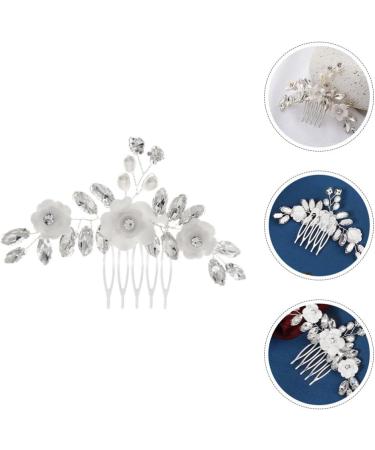 Amosfun Flower Hair Comb Rhinestone Hair Comb Bridal Hair Comb Wedding Hair Side Comb for Women - Buy Online on GoSupps.com