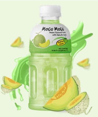 Mogu Mogu Melon Juice with 25% NATA De Coco Energy Booster Drink (Pack Of 6) Full Of Fruit Fibres Delicious And Nutritious Drink Tasty And Twisty Treat Gift Hamper Sold By Kidzbuzz