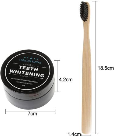 Activated Charcoal Teeth Whitening Powder & Natural Toothpaste with Bamboo Toothbrush - Buy Online on GoSupps.com