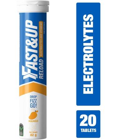 Fast&Up Reload Mango - Instant Electrolytes & Hydration - 20 Effervescent Tablets Mango 20 Count (Pack of 1) - Buy Online on GoSupps.com