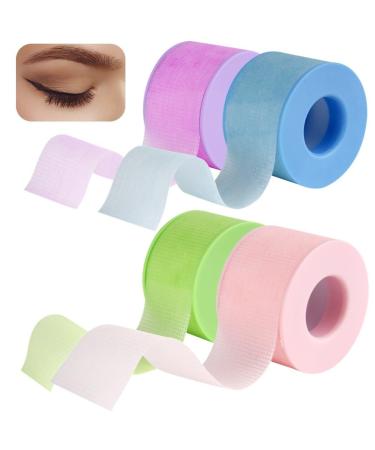 4 Rolls Eyelash Extension Tape Adhesive Microporous Fabric Lash Tape Breathable Under Eye Tape for Lash Extensions