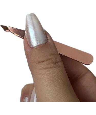 2pc Compact Tweezers Set - Slanted & Pointed Tips - Stainless Steel Rose Gold - Multipurpose Tool for Eyebrows, Facial Hair, Splinters, and Ingrown Hairs - Buy Online on GoSupps.com