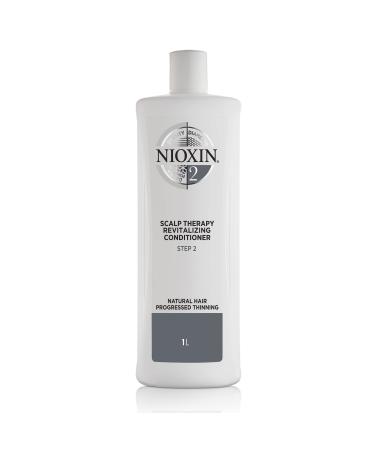 Nioxin System 2 Scalp Therapy Conditioner with Peppermint Oil  Treats Dry Scalp  Provides Moisture Control & Balance  For Natural Hair with Progressed Thinning  33.8 fl oz