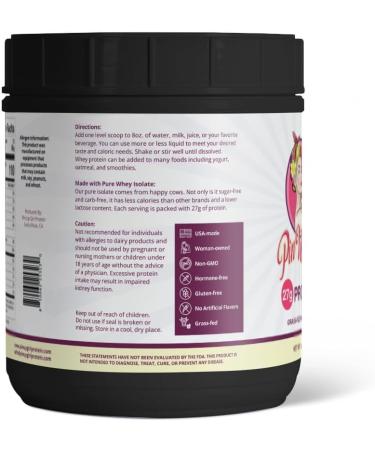 Pin Up Girl Whey Protein Isolate Powder 27g of Protein Per Serving Pure Premium Muscle-Building Whey Protein for Women Fat Free, Low Calorie, Low Carb, No Added Sugar Unflavored Unflavored 1 Pound (Pack of 1) - Buy Online on GoSupps.com