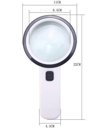 Handheld Magnifying Glass Optical Glass with Light 30X HD Old Reading Amplifier Good Times - Buy Online on GoSupps.com