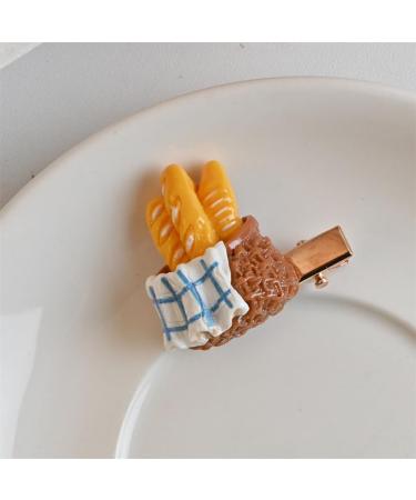 hgnxa Creative Simulation Bread Shape Hairpin for Girls Carnival Taking Photo Hair Barrettes Aesthetics Hair Accessories 2 simulated food dou - Buy Online on GoSupps.com