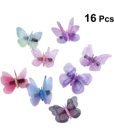 Minkissy Butterfly Hair Clips Colorful Butterfly Barrettes Headwear Hair Accessory for Girls 16pcs - Buy Online on GoSupps.com