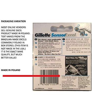 Gillette Sensor Excel Razor Blades - 30 Count (3 x 10 Pack) | Buy Online - Buy Online on GoSupps.com