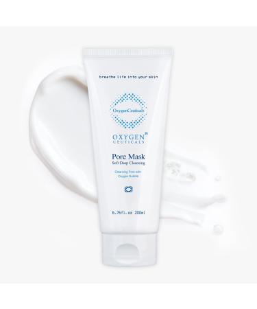 OxygenCeuticals Pore Mask Deep Cleansing Foaming Face Wash with Stearic Acid Lavender Oil & Portulaca Extract Helps Remove Impurities & Oil for Healthy-Looking Skin 6.7 fl.oz (200ml)