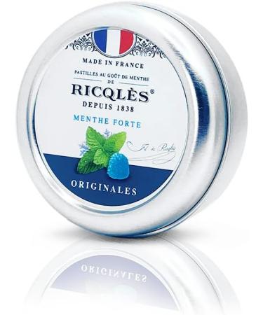 RICQLES-MINT PASTILLES WITH SUGARS-Fresh breath Transport sickness-Peppermint taste-NEW FORMULA-45g metal tin - Buy Online on GoSupps.com