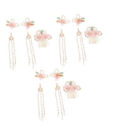MAGICLULU 3 Sets Comb Chinese Hair Clips Kimono Flower Hair Clip Kimono Hair Full Length Mirror Hair Clips for Thick Hair Qipao Hair Clip Chinese Hair Accessories Hanfu Hairpin Pearl