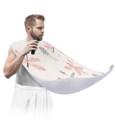 Beard Bib Apron Beard Bib Hair Catcher for Men Shaving and Trimming Non-Stick Waterproof Beard Cape Grooming Cloth Cute Dragonfly