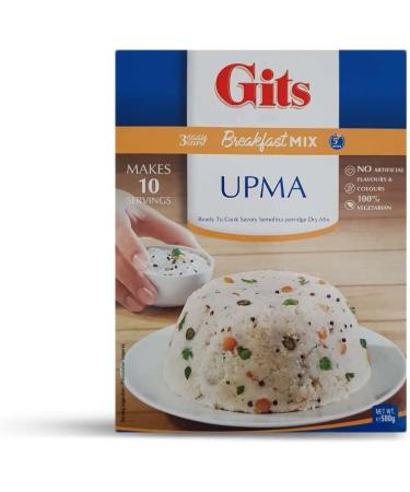 Gits Upma Mix 500g - Makes a Popular South Indian Breakfast - Made From Semolina Tempered With Spices (Pack of 5) - Buy Online on GoSupps.com