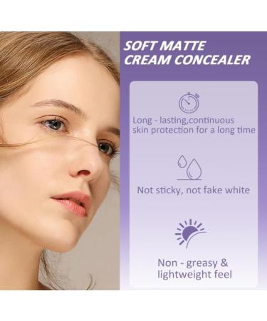 Mciluyaiio Evanesce Soft Matte Cream Concealer full coverage waterproof foundation moisturizing long lasting concealer light hydrating product for every skin natural natural - Buy Online on GoSupps.com