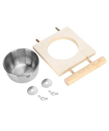 Parrot Feeding cup bird feed DISH PAPAGEI Feeding shell stainless steel with stand perch lining water feeder bird k fig accessories for nymphensittich parasit (#1)