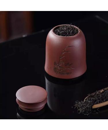 Ceramic Food Jar Purple Clay Tea Can Sealed Storage Can Pu'Er Tea Storage Can Household Tea Can for Tea Coffee Sugar Nuts Pantry Storage Containers - Buy Online on GoSupps.com