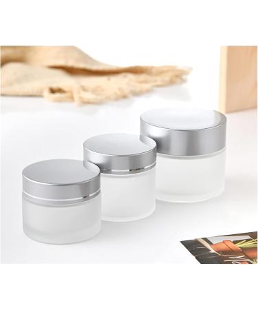 Zeoabsy 4-Piece Transparent Glass Cream Cans Set - 5ml with Silver Lid & 4 Spatulas for Cosmetics Gels & Creams | International Shipping Available - Buy Online on GoSupps.com
