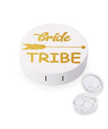 Bride Tribe Round Case For Contact Lens Kit Storage Box with Mirror Printed