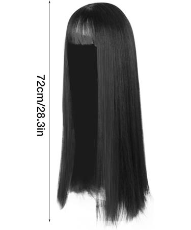 Trendy Hair Clips Wig Lady Black Long Hair Soft Girl Realistic Headwear Japanese Air Temperament Facial Half And Wig One Size Black - Buy Online on GoSupps.com