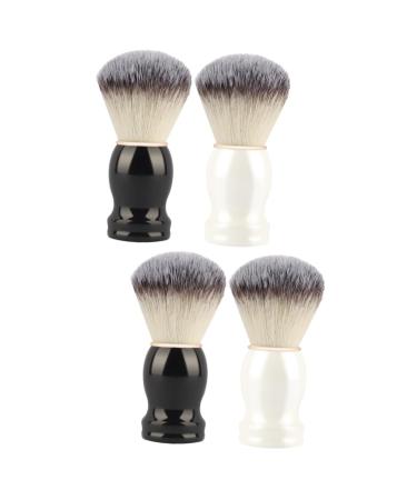 Magiclulu 4 pieces manual shaving brush Cleaning tools Razor brush with wooden handle soap Servichable razor brush decorative shaving brush multi -purpose hairbrush accessories