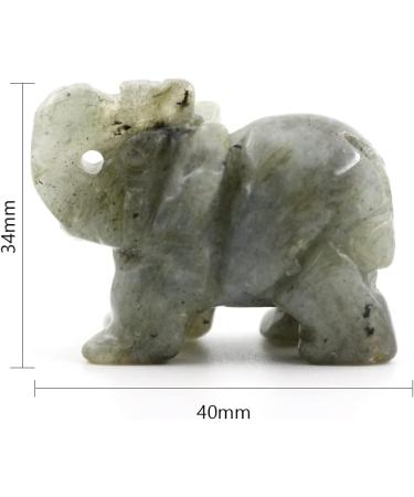 Labradorite Crystal Elephant Stone 1.5 inch - Reiki Healing Gemstone Ornament - Buy Online on GoSupps.com