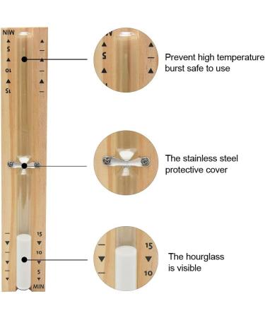 Shop Kisbeibi Sauna Sand Timer - 15 Minute Heat-Resistant Hourglass for Saunas - Rotatable Wooden Wall Assembly - Buy Online on GoSupps.com